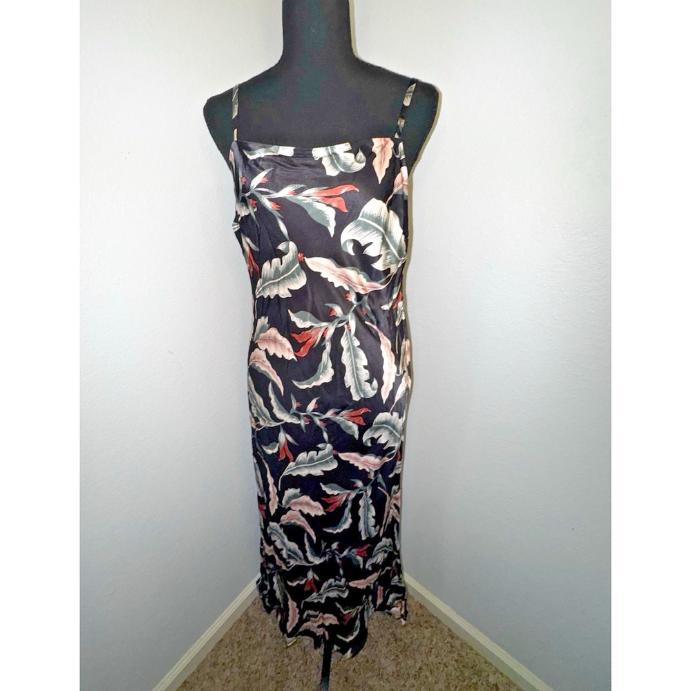 Rails MINA Paradiso Tropical‎ Black Floral Midi Dress Size Medium